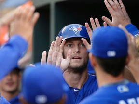 Ex-Blue Jay Michael Saunders has reportedly signed with the Phillies. (AP/PHOTO)