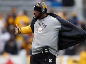 Head coach Mike Tomlin of the Pittsburgh Steelers is seen on the sidelines during an NFL game against the Miami Dolphins at Heinz Field on Jan. 8, 2017. (Gregory Shamus/Getty Images)