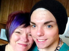 Stef Sanjati is pictured here in this undated photo with his mother Catherine Peloza, prior to transgender transitioning. (Handout/Chatham Daily News)