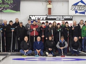 The participants and local dignitaries gathered together at the Vermilion Curling Rink to kickoff Farm Curl on Thursday, January 12, 2017, in Vermilion, Alta.Taylor Hermiston/Vermilion Standard/Postmedia Network.