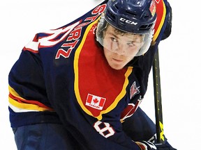 Brayden Stortz had the lone local goal in a 4-1 Wellington Dukes loss in Cobourg Monday night. (OJHL Images)