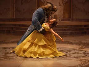 This image released by Disney shows Emma Watson as Belle and Dan Stevens as the Beast in "Beauty and the Beast," a live-action adaptation of the studio's animated classic. The film will be in theaters on March 17. (Disney via AP)