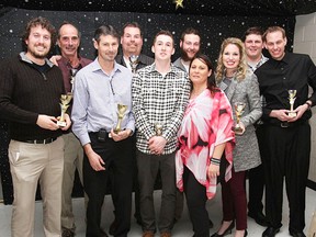 Specialty Award winners at the 2016 Brighton Speedway post-season Celebration of Champions banquet held recently at King Edward Park Arena in Brighton. (Rod Henderson photo)