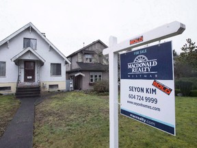 A sold home is pictured in Vancouver, B.C., Thursday, Feb. 11, 2016. (THE CANADIAN PRESS/Jonathan Hayward)