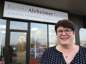 Lesley Kimble, at the Alzheimer Society of KFL&A office in Kingston on Monday, is the fundraising co-ordinator for the society, which is starting a "companion volunteer" program that pairs volunteers with people with dementia. (Michael Lea/The Whig-Standard)