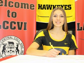 Marissa Mueller has signed a national letter of intent to join the Hawkeyes, an NCAA division one school in the Big Ten Conference, as a javelin thrower later this year.