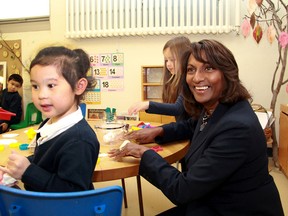 Indira Naidoo-Harris, Ontario’s Minister of Women’s Issues and the Minister Responsible for Early Years and Child Care, paid a visit to Davies Hall at St. Lawrence College Tuesday evening. (Supplied photo)