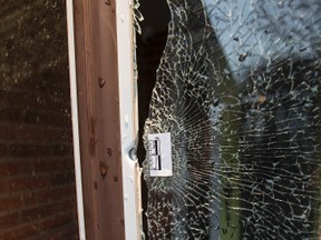 This home on Riseborough Ct., near Warden and Steeles Aves. in Markham, was hit by multiple gunshots on Monday night, according to police. (CRAIG ROBERTSON/TORONTO SUN)