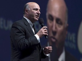Kevin O'Leary speaks during the Conservative Party of Canada convention in Vancouver, Friday, May 27, 2016. Businessman O'Leary has announced he is running for the Conservative leadership. (THE CANADIAN PRESS/Jonathan Hayward)
