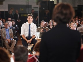 Prime Minister Justin Trudeau listens to a question during a town hall in Sherbrooke, Que. on Tuesday, January 17, 2017. THE CANADIAN PRESS/Ryan Remiorz