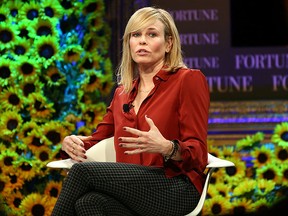 Chelsea Handler speaks onstage at the Fortune Most Powerful Women Summit 2016 at Ritz-Carlton Laguna Niguel on October 19, 2016 in Dana Point, California. (Photo by Joe Scarnici/Getty Images for Fortune)