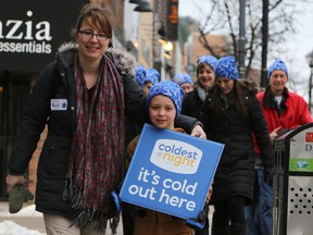 Tim Miller/Intelligencer File Photo
Participants in the Coldest Night of the Year fundraising event stroll through Belleville's downtown core last February. This year's walk takes place Feb. 25.