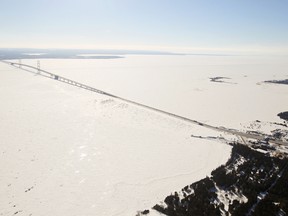 Aerial view of Straits of Mackinac (AP file photo)