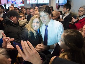 Prime Minister Justin Trudeau Wednesday, January 18, 2017 in Granby, Quebec.