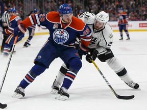 Leon Draisaitl, shown here in a game against the Kings in December, is playing well enough that teams are including him along with Connor McDavid in pre-game planning. (Ian Kucerak)