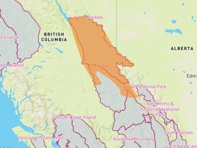 Avalanche Canada has issued a blanket warning for a large swath of mountain terrain from west of Jasper National Park to the North Rockies of B.C. (Photo credit: Avalanche Canada)