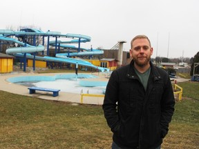 Valley Axe's Bo Tait stands in the former Bluewater Fun Park. He and his business partners are planning to transform it into a new community attraction. (Tyler Kula/Sarnia Observer)