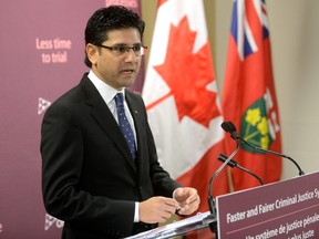 Ontario Attorney General Yasir Naqvi announced at London Police Headquarters that the province will add special Crown Attorneys for bail courts and expand weekend courts in London in an effort to speed up the justice system on Thursday January 19, 2017. (MORRIS LAMONT, The London Free Press)