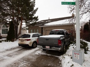 Edmonton Police Service is investigating two suspicious deaths that occurred at 213 Heagle Crescent, in Edmonton Wednesday Jan. 18, 2017. On Tuesday, Jan. 17, 2017, police responded to the home and found a deceased adult male and a deceased adult female.