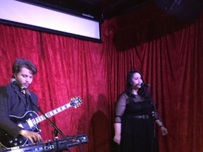 London duo Nate and Trish Or Whatever entertain during Thursday's Jack Richardson London Music Week announcement at the Rosewood Room. (JAMES STEWART REANEY, The London Free Press)