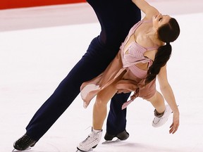 Ice dancers Tessa Virtue and Scott Moir work through a practice session on Thursday ahead of the Canadian figure skating championships at TD Place in Ottawa. The ice dance competition begins Friday. (Errol McGihon/Postmedia news)