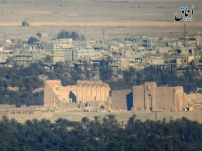 This Dec. 11, 2016, file image made from militant video posted online by the Aamaq News Agency, a media arm of the Islamic State group, purports to show a general view of the ancient ruins of the city of Palmyra, in Homs province, Syria. Islamic State militants destroyed a landmark ancient Roman monument and parts of the amphitheatre in Syria’s historic town of Palmyra, the Syrian government and opposition monitoring groups said Friday, Jan. 20, 2017. (Militant Video via AP, File)