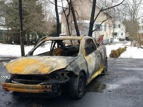 John Bakker took part in an exclusive interview with the Expositor relating to a fire that completely burned his three-car garage to the ground. Here is a Pontiac G5, this was one of the many expensive items lost in the fire January 8. (Shaun Gregory/Huron Expositor)