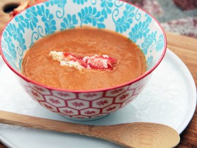 This Jan. 12, 2017 photo shows crab bisque in Coronado, Calif. This dish is from a recipe by Melissa d'Arabian. (Melissa d'Arabian via AP)