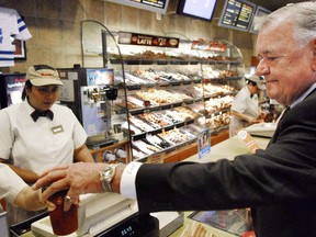 Ron Joyce, co-founder of Tim Hortons, is shown in an Oct.20, 2006 file photo. (THE CANADIAN PRESS/Aaron Harris)