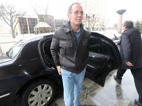 Laurie Czech purchased a lotto ticket in Brandon and won $1 million. He arrived at a press conference Fridayin a limo. (Chris Procaylo/Winnipeg Sun)