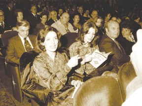 Margaret Trudeau and Princess Yasmin Khan were tracked down at a ballet in New York by London Free Press reporter Joe Matyas and photographer Sam McLeod in March 1977. (Sam McLeod/London Free Press negative collection/Western Archives)