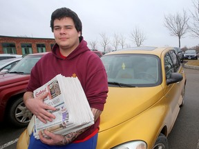 Cody Cuerrier, 19 with his 2002 Chrysler PT Cruiser in Kingston. (Ian MacAlpine/The Whig-Standard)