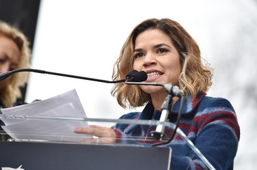 America Ferrera speaks onstage at the Women's March on Washington on January 21, 2017 in Washington, D.C.  (Photo by Theo Wargo/Getty Images)