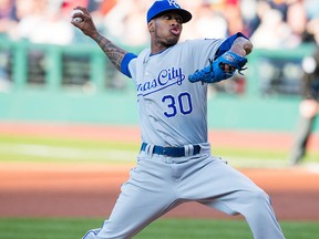 Yordano Ventura of the Kansas City Royals throws a pitch during MLB action. (Getty Images)