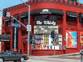 In this May 25, 2002 photo provided by Stephen Dyrgas, the marquee sign, ‘The Whisky’ adorns the legendary West Hollywood rock ‘n’ roll club, Whisky a Go Go, in Los Angeles. (Stephen Dyrgas via AP)