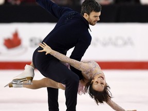 Meagan Duhamel, of Lively, and Eric Radford perform the senior pair free program during the National Skating Championships in Ottawa on Saturday, Jan. 21, 2017. THE CANADIAN PRESS/Sean Kilpatrick ORG XMIT: SKP134  Meagan Duhamel Eric Radford