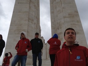 High school students from Sarnia are shown during a visit five years ago to the Vimy Ridge Memorial in France. A group of students and teachers from St. Patrick's Catholic High School are set to travel to the memorial in April. This year is the 100th anniversary of the battle of Vimy Ridge.
Handout/Sarnia Observer/Postmedia Network