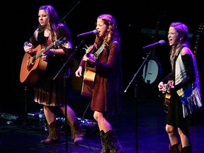 Cassie, Haley and Hannah Van Maele from Small Town Girls perform Friday night in Barrie. (CHRIS ABBOTT/TILLSONBURG NEWS)