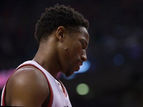 Raptors' DeMar DeRozan will be sidelined for at least two games with an injury. (THE CANADIAN PRESS/PHOTO)