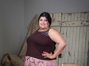 Rakhee Chopra models one of her handmade pieces. Chopra creates comfortable, flattering clothing for plus-size women, which she hopes will encourage women to empower their curves. (Photo submitted)