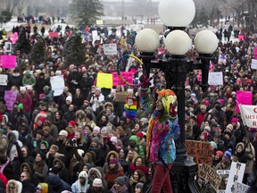 Edmonton 'sister march' protest held against U.S. President _5