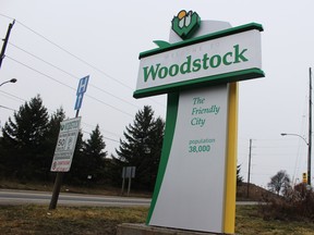 Woodstock city sign on Mill Street. (Sentinel-Review file photo)