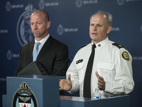 Toronto Police Supt. Bryce Evans speaks at police headquarters about marijuana dispensary robberies. (CRAIG ROBERTSON, Toronto Sun)