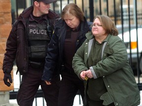 Elizabeth Wettlaufer, the Woodstock nurse accused of killing residents in several southwestern Ontario nursing homes, arrives at court in Woodstock. (Free Press file photo)
