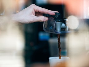 A barista pours a cup of coffee in the Brooklyn borough of New York City. (Getty Images)