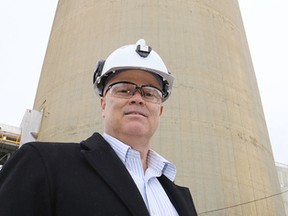 Stuart Harshaw, vice-president of Vale's Ontario operations, stands near the 1,250-foot (381 metre) iconic Superstack located at Vale's Copper Cliff smelter complex in Greater Sudbury, Ont. on Tuesday January 24, 2017. Harshaw announced that the Superstack will be taken out of service by the second quarter of 2020. John Lappa/Sudbury Star/Postmedia Network