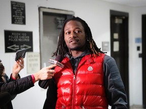 In this Jan. 4, 2017, file photo, Cincinnati Bengals cornerback Adam "Pacman" Jones speaks to reporters as he is released from the Hamilton County Justice Center in Cincinnati. (AP Photo/John Minchillo, File)