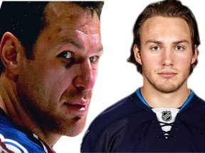 Claude Lemieux has four Stanley Cup rings and played in 234 playoff games — fourth best all time. Now it’s his son Brendan’s turn to play professional hockey, and the Manitoba Moose player is also a physical player who can score. Father and son will be at a meet and greet in Winnipeg Feb. 2 (Supplied).