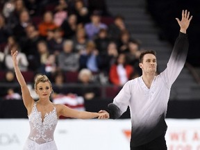 Kirsten Moore-Towers and Michael Marinaro earned bronze in the senior pairs free program at the Canadian Tire National Skating Championships at TD Place Arena in Ottawa this past weekend. The duo had a truncated training schedule leading up to nationals as Moore-Towers was sidelined with a concussion for about three months. (THE CANADIAN PRESS/Sean Kilpatrick)