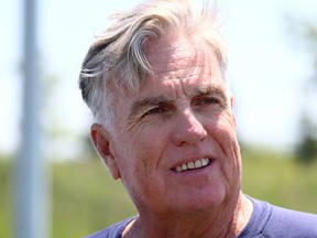 Toronto Argonauts GM Jim Barker speaks to media after receiving a contract extension on June 22, 2015. (Dave Abel/Toronto Sun/Postmedia Network)